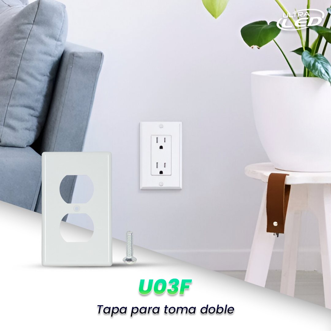 TAPA PARA TOMA DOBLE MODELO U03F