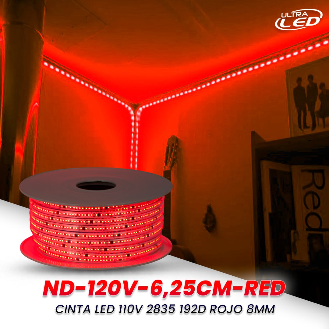 CINTA LED 110V 2835 192D 8MM MODELO ND-120V-6.25CM