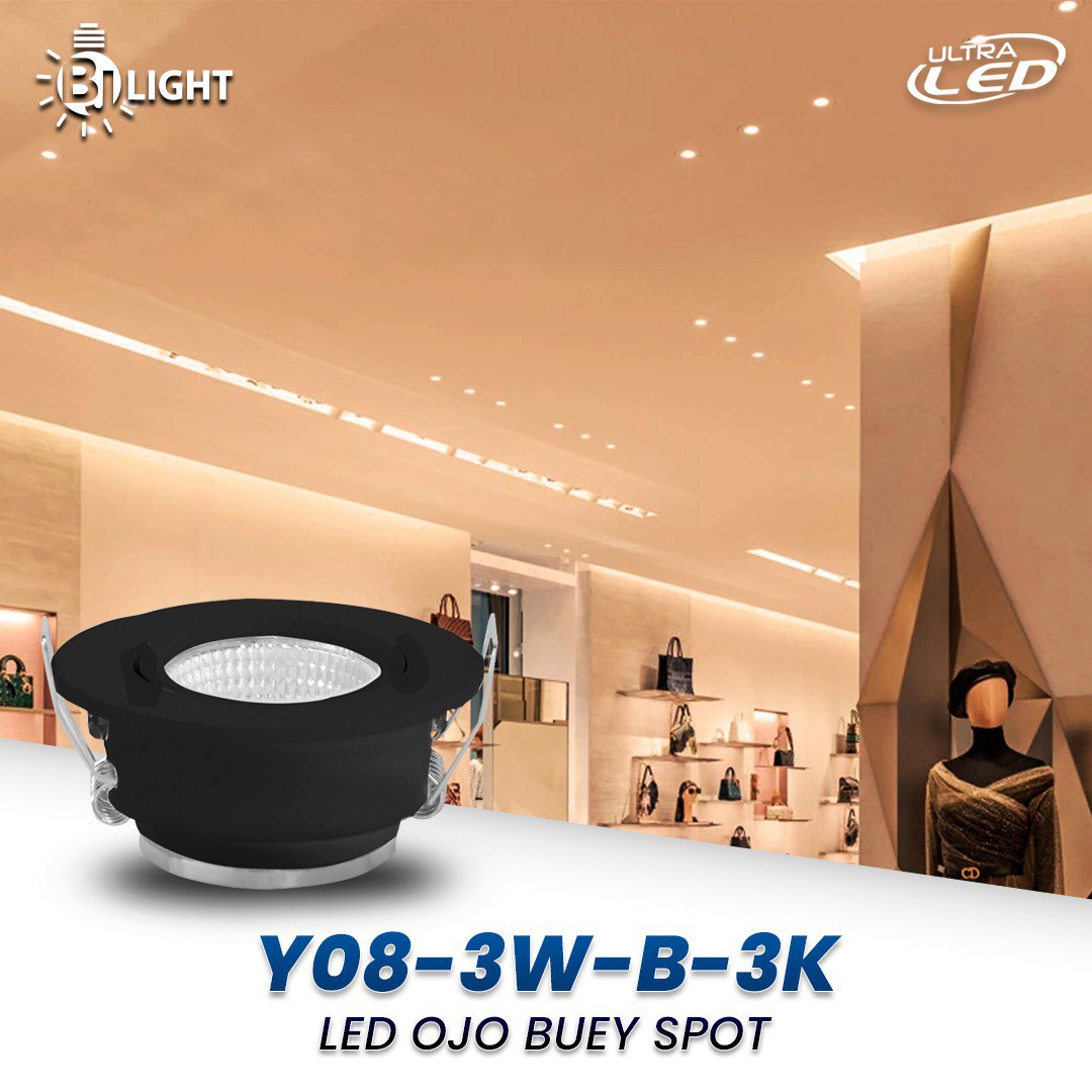 LED OJO D BUEY SPOT 3W LUZ CALIDA (3000K) MODELO Y08-3W-B-3K