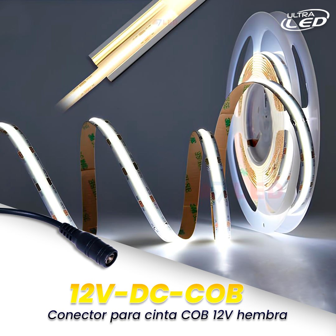CONECTOR PARA CINTA COB 12V MODELO 12V-DC-COB