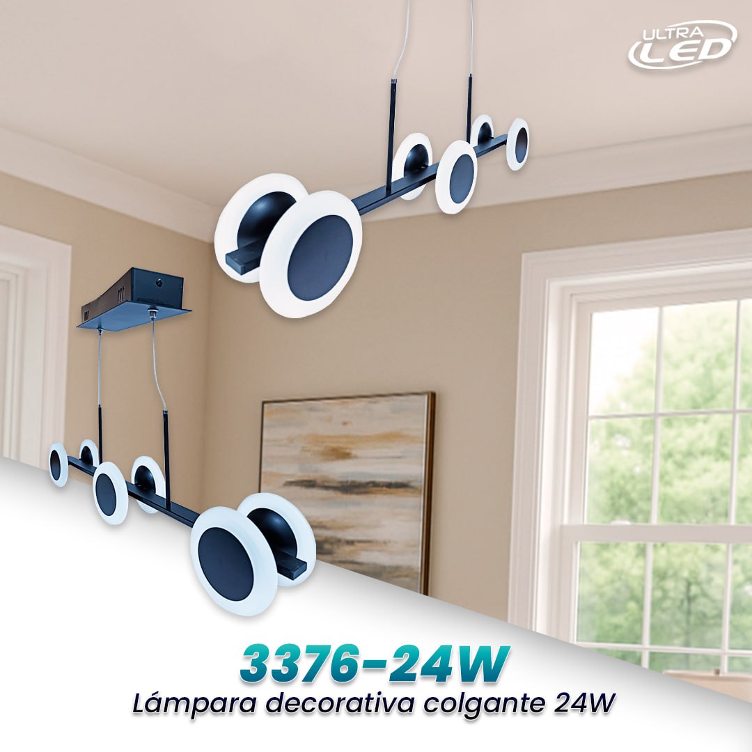 LAMPARA COLGANTE 24W 6K BLACK MODELO 3376-24W-BLACK