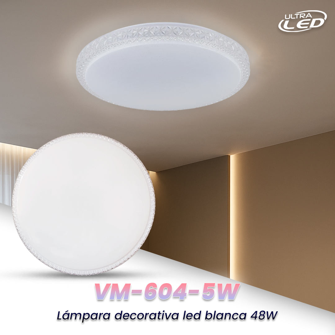 LAMPARA DECORATIVA LED BLANCA 48W MODELO VM-604-5W