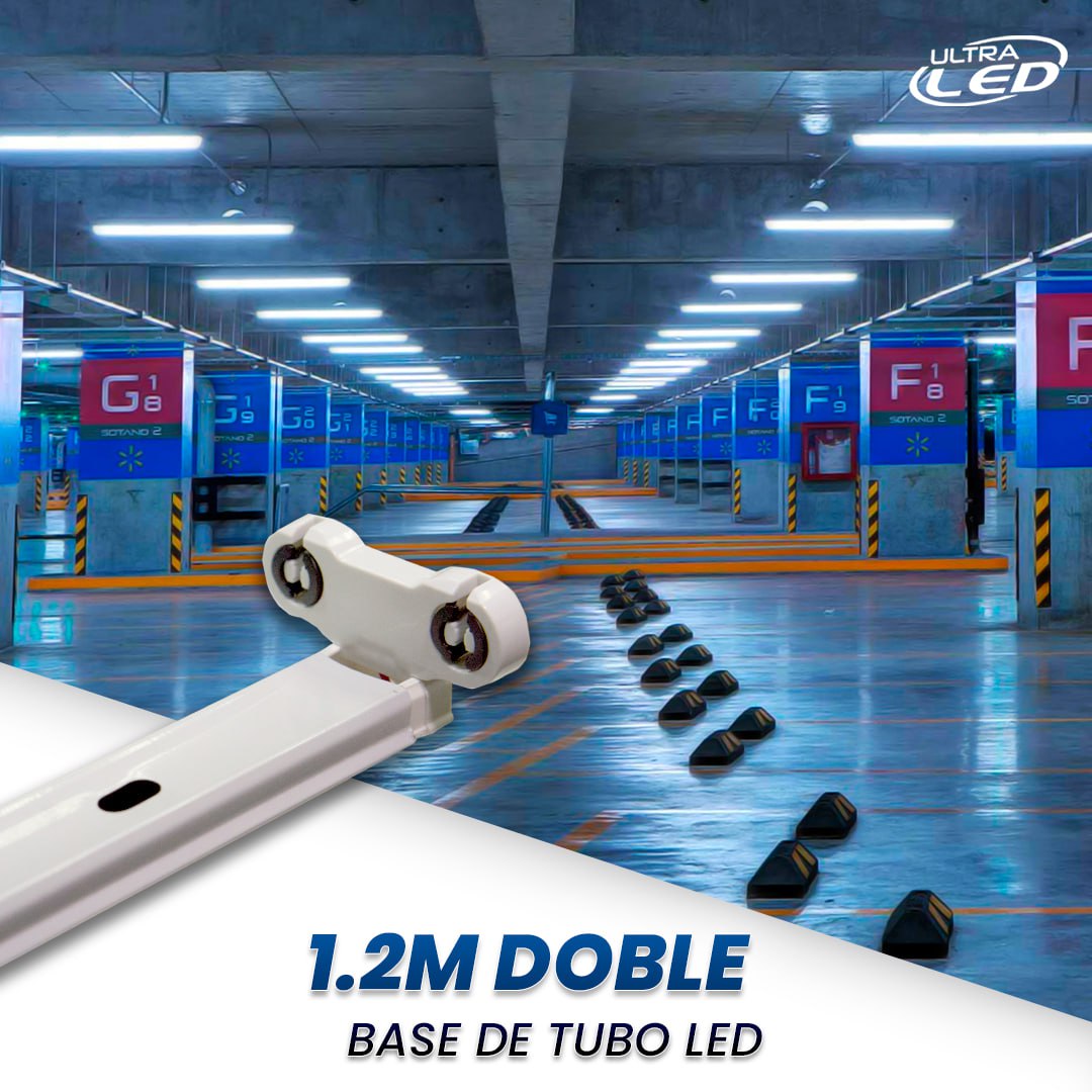 BASE PARA DOS TUBO LED 1.20 MODELO 1.2M DOBLE