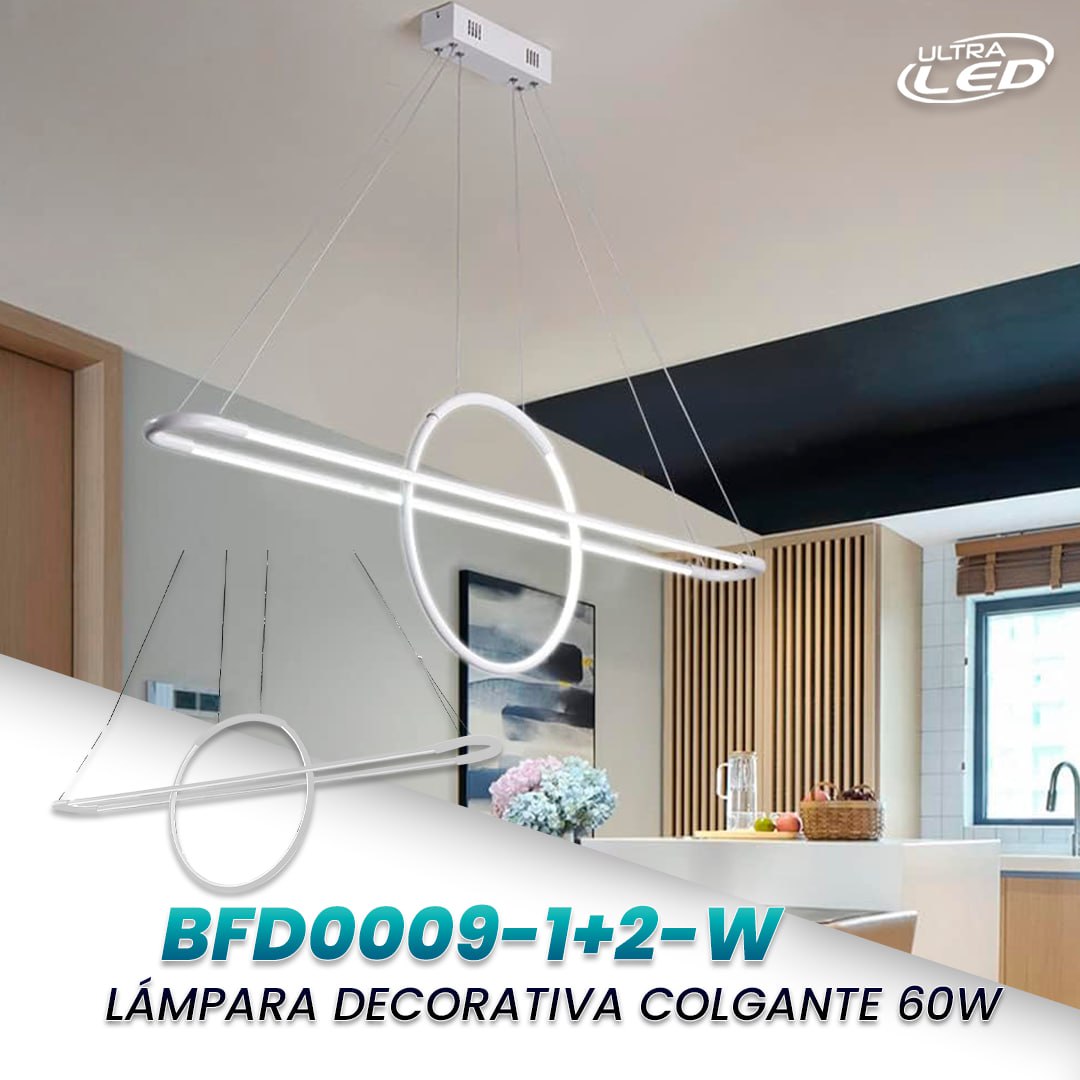 LAMPARA COLGANTE 60W MODELO BFD0009-1+2-W