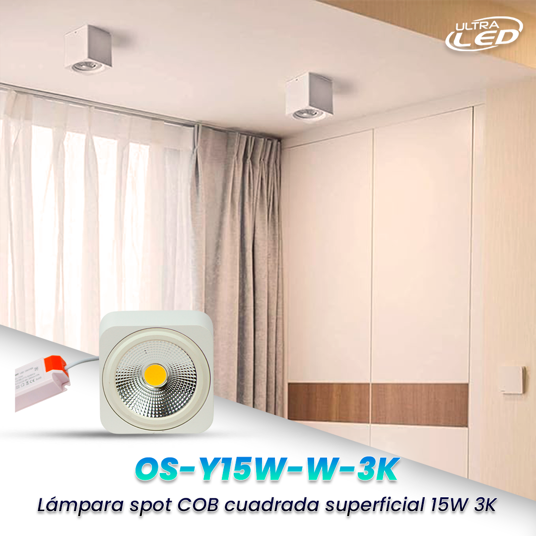 LAMPARA SPOT COB CUA S/P LUZ CALIDA (3000K) MODELO OS-Y10W-W-3K