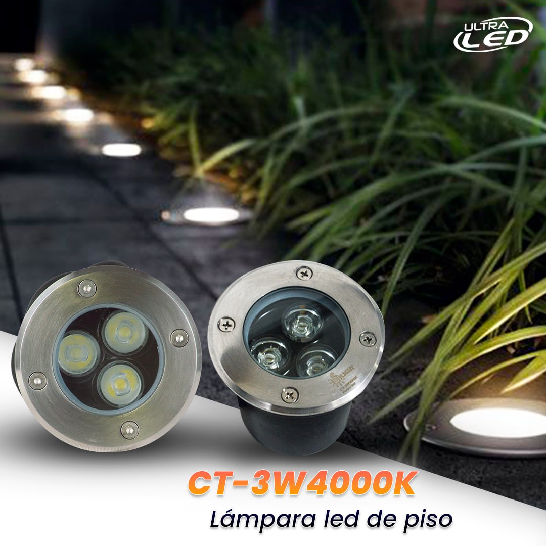 LAMPARA DE PISO 3W LUZ NEUTRA EMPOTRAR 80MM MODELO CT-3W4000K