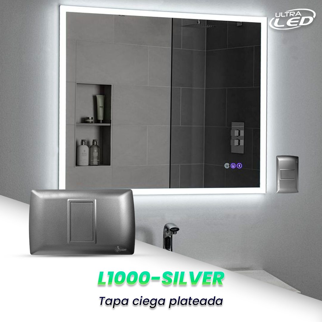 TAPA CIEGA PLATEADA MODELO L1000-SILVER
