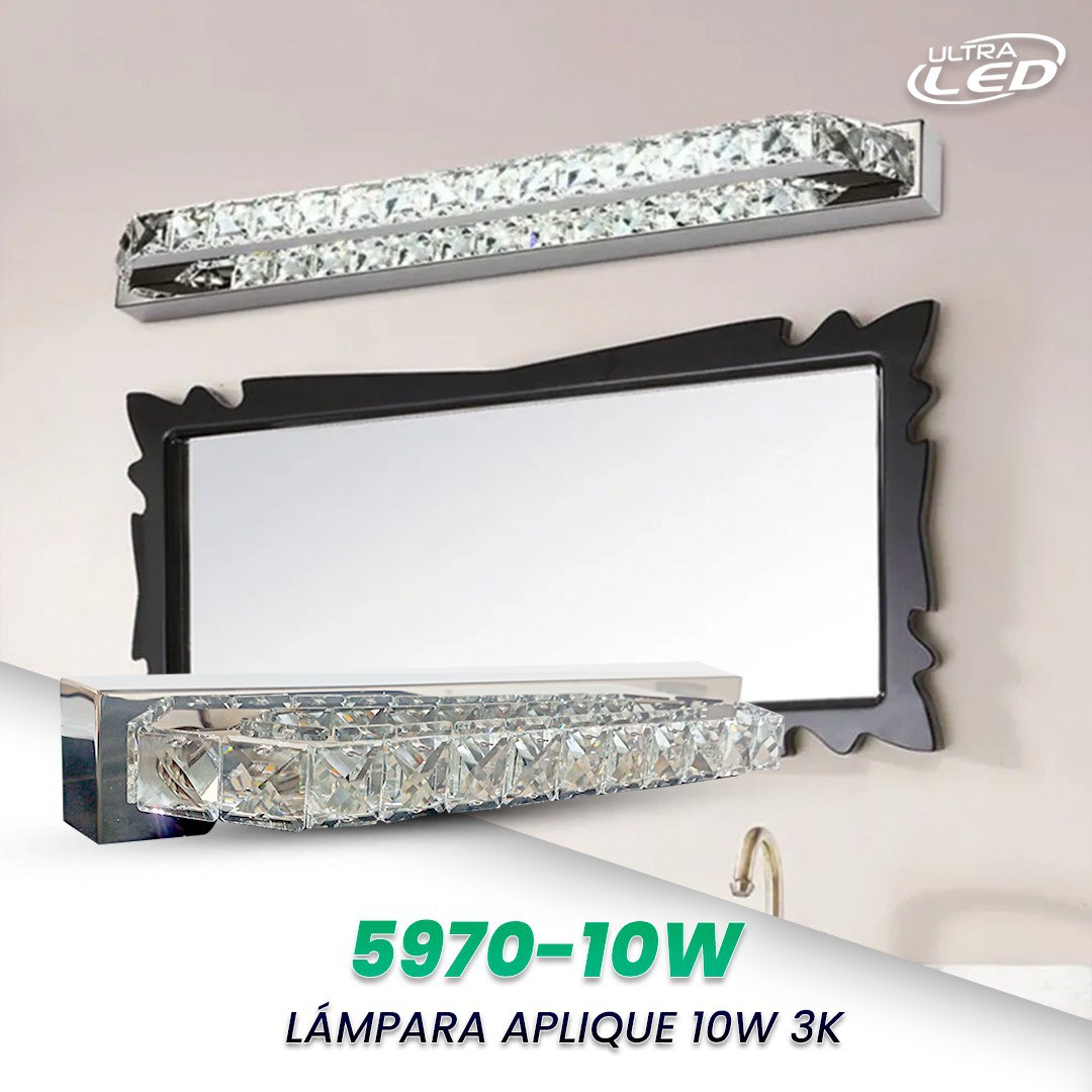 LAMPARA APLIQUE 10W DE PARED LUZ CALIDA (3000K) MODELO 5970-10W