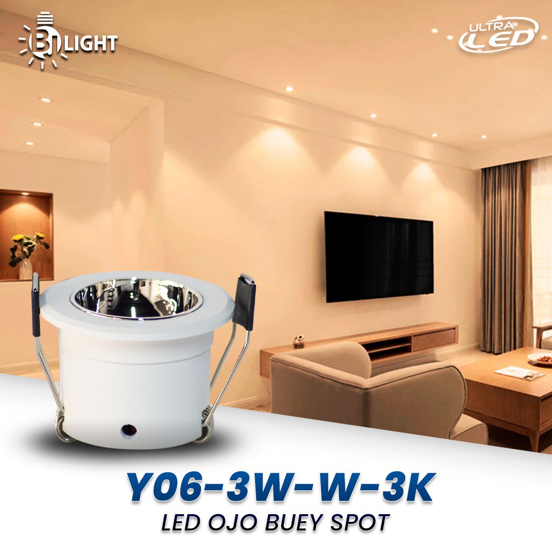 LED OJO DE BUEY SPOT 3W LUZ CALIDA (3000K) MODELO  Y06-3W-W-3K