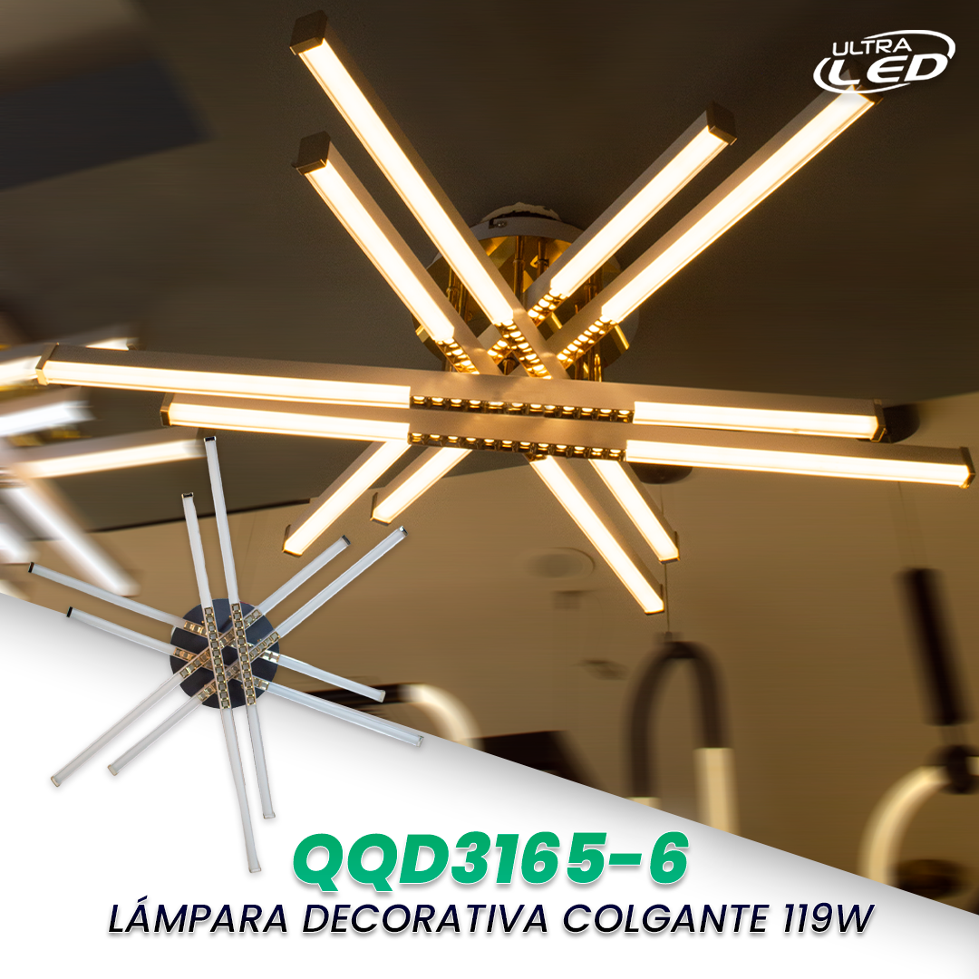 LAMPARA LED DECORATIVA SUPERFICIAL 119W MODELO QQD3165-6
