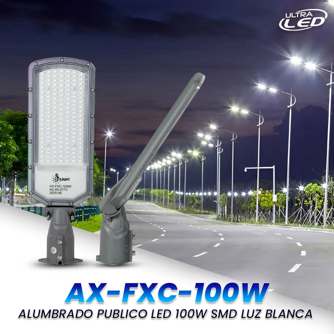ALUMBRADO PUBLICO LED 100W SMD LUZ BLANCA (6500K) MODELO AX-FXC-100W