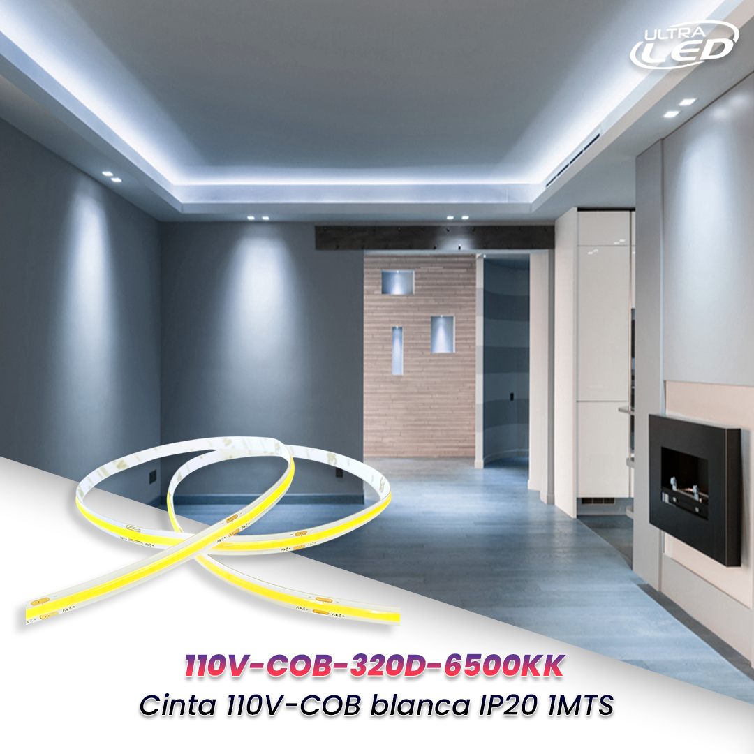 CINTA LED COB 110V 320D 8MM POR METRO