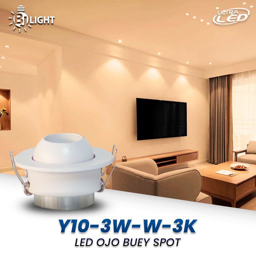 LED OJO DE BUEY SPOT 3W LUZ CALIDA (3000K) MODELO Y10-3W-W-3K