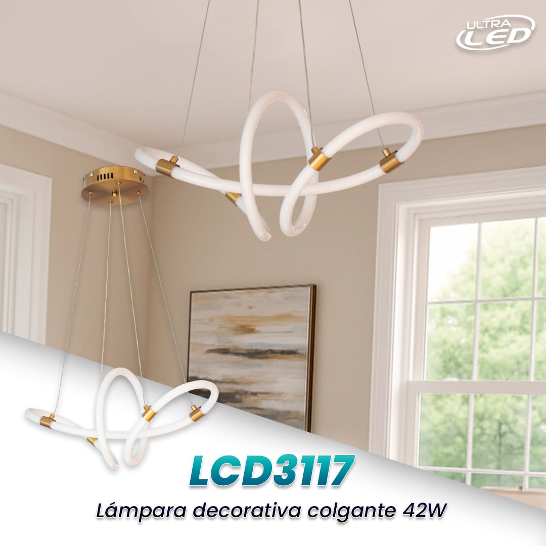 LAMPARA LED DECORATIVA COLGANTE 42W MODELO LCD3117