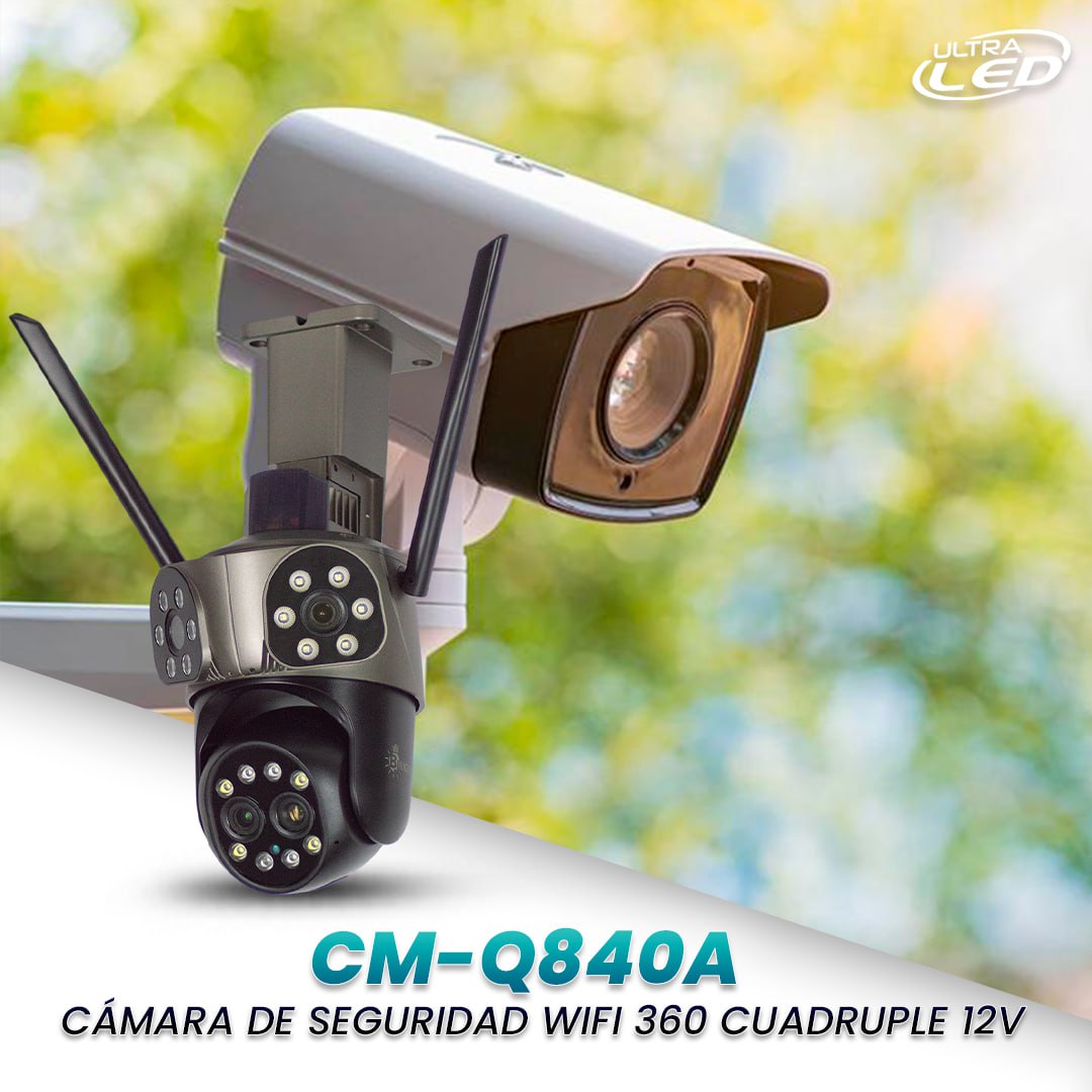 CAMARA DE SEGURIDAD WIFI 360 CUADRUPLE 12V MODELO CM-Q840A