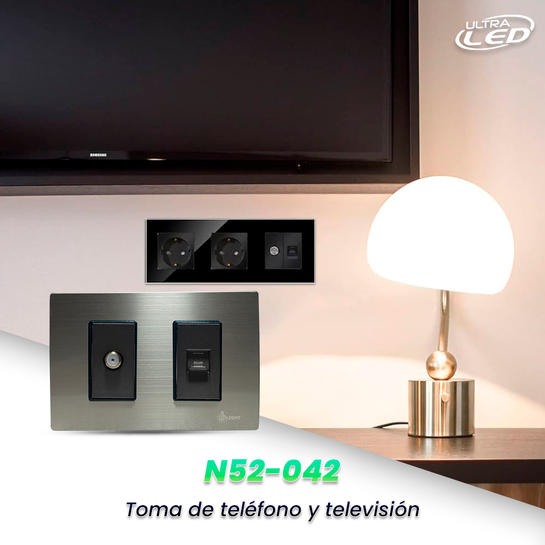 TOMA ANTENA + TELEFONO COLOR GRIS MODELO N52-042
