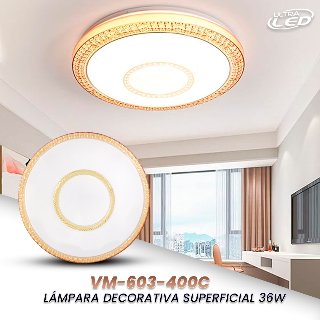 LAMPARA LED DECORATIVA 36W MODELO VM-603-400C