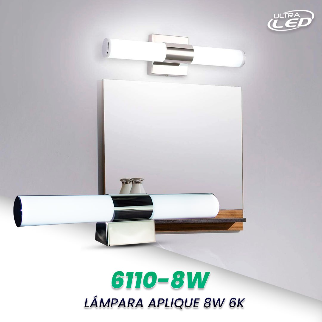LAMPARA APLIQUE DE PARED LUZ BLANCA (6500K) MODELO 6110
