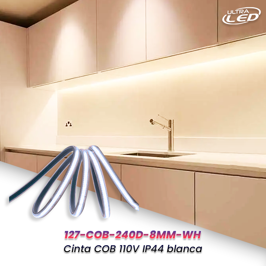 CINTA LED 110V COB 240D 8MM X METRO