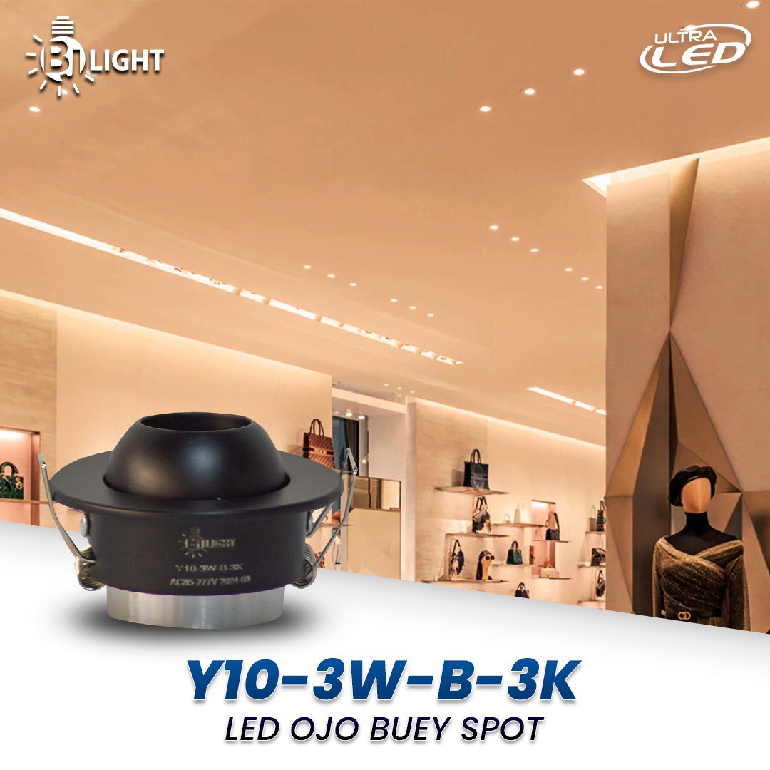 LED OJO DE BUEY 3W LUZ CALIDA (3000K) MODELO Y10-3W-B-3K