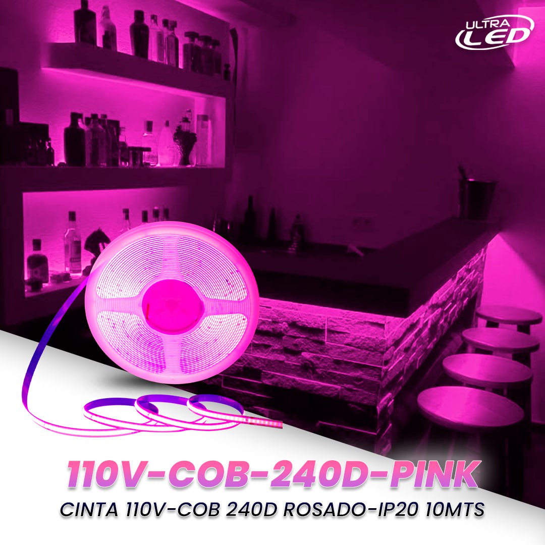 CINTA 110V COB 240D LUZ CALIDA 10 METROS MODELO 110V-COB-240D-3000K