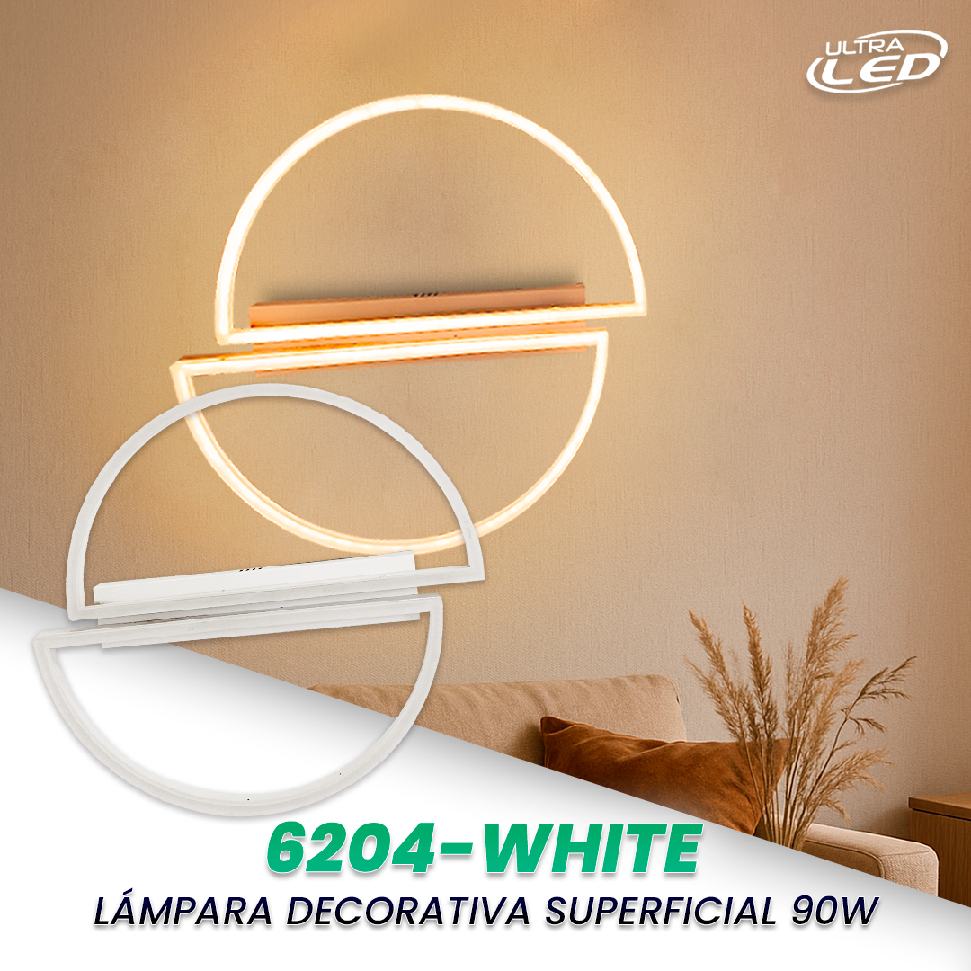 LAMPARA LED DECORATIVA 90W MODELO 6204-WHITE