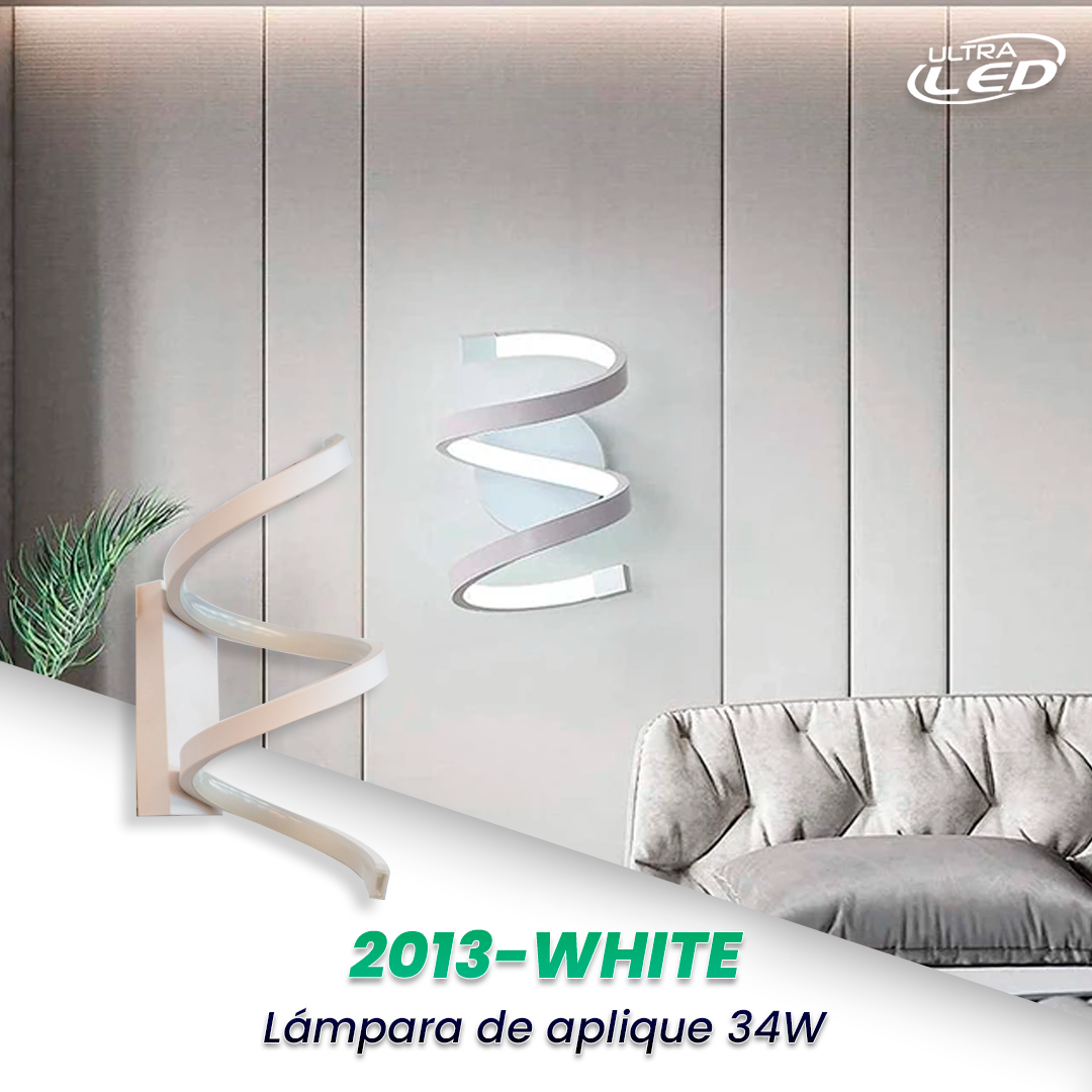 LAMPARA APLIQUE DECORATIVA 34W CARCASA BLANCA MODELO 2013