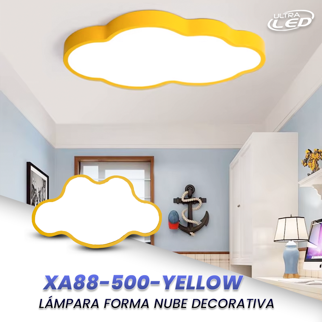 LAMPARA LED DECORATIVA  MODELO XA800 BORDE AMARILLO