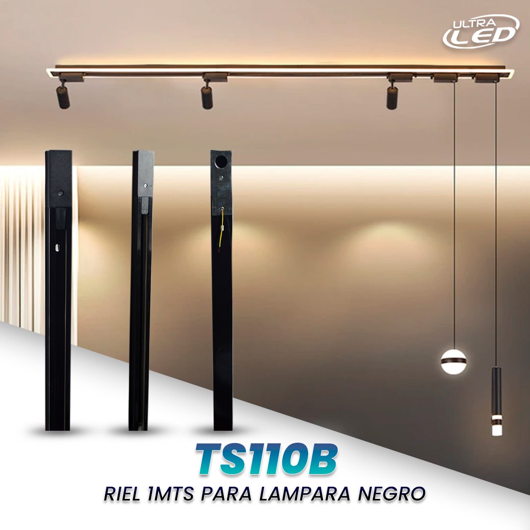 RIEL 1MTS PARA LAMPARA NEGRO MODELO TS110B