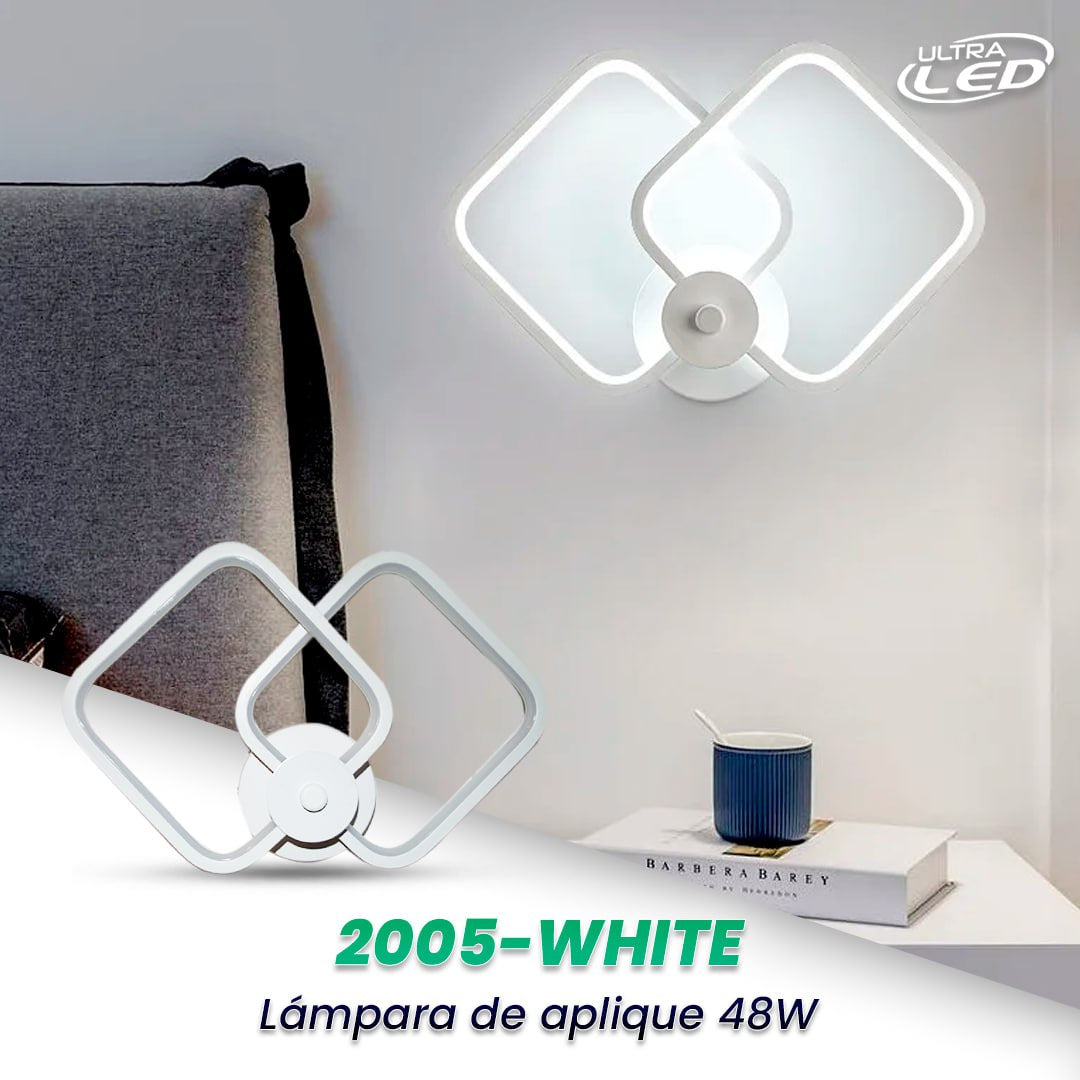 LAMPARA APLIQUE DECORATIVA 48W CARCASA BLANCA