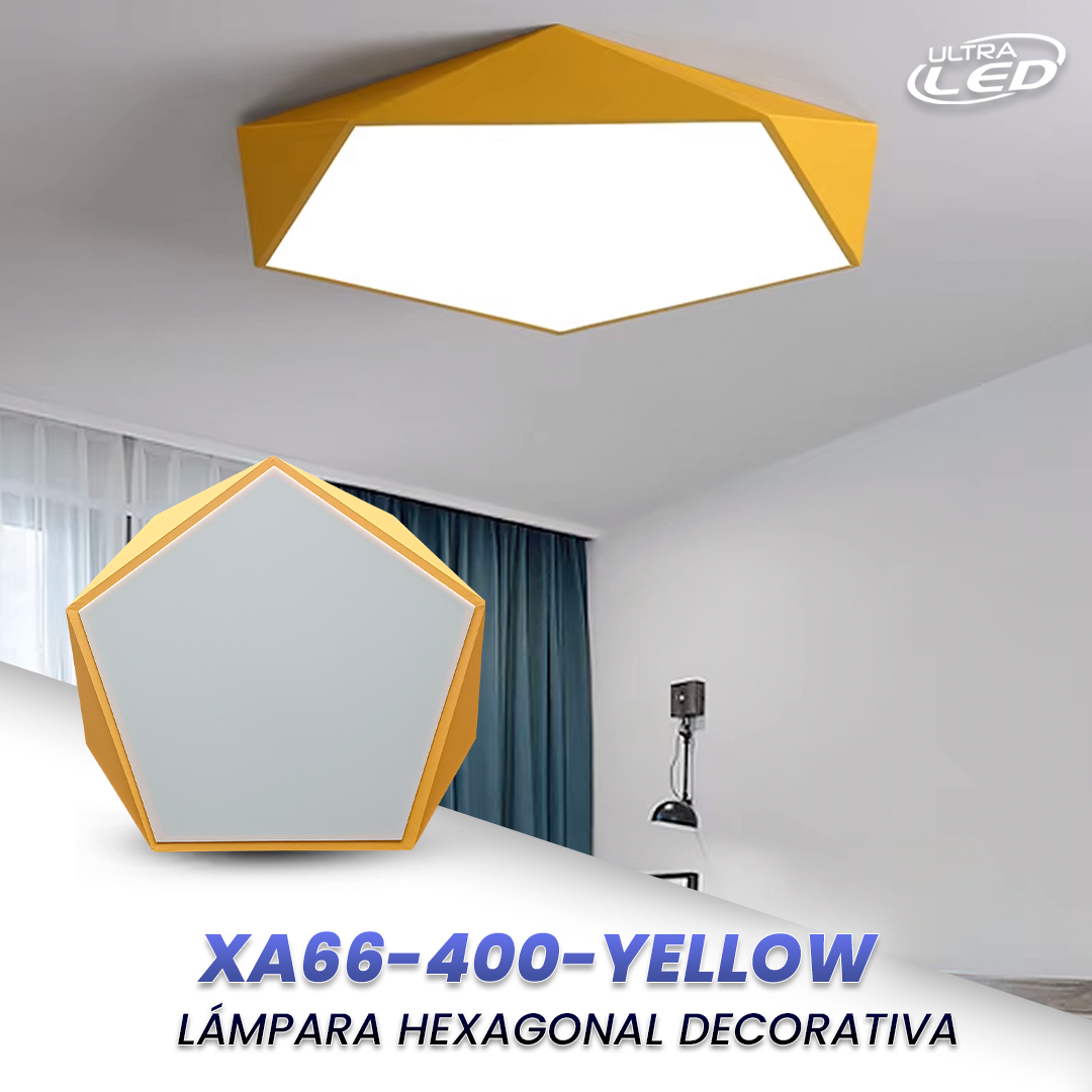 LAMPARA LED DECORATIVA 24W MODELO XA66 BORDE AMARILLO