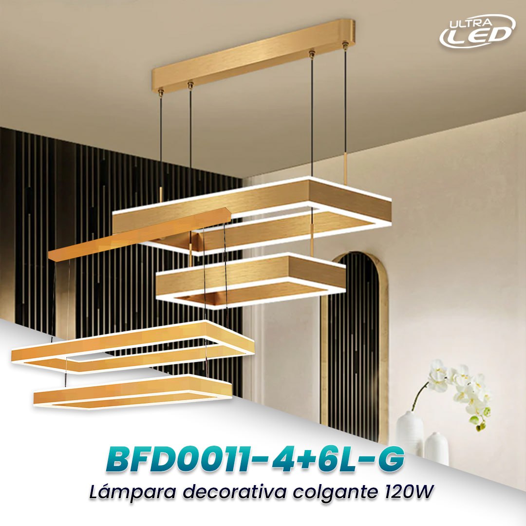 LAMPARA DECORATIVA 120W MODELO BFD0011-4+6L-G