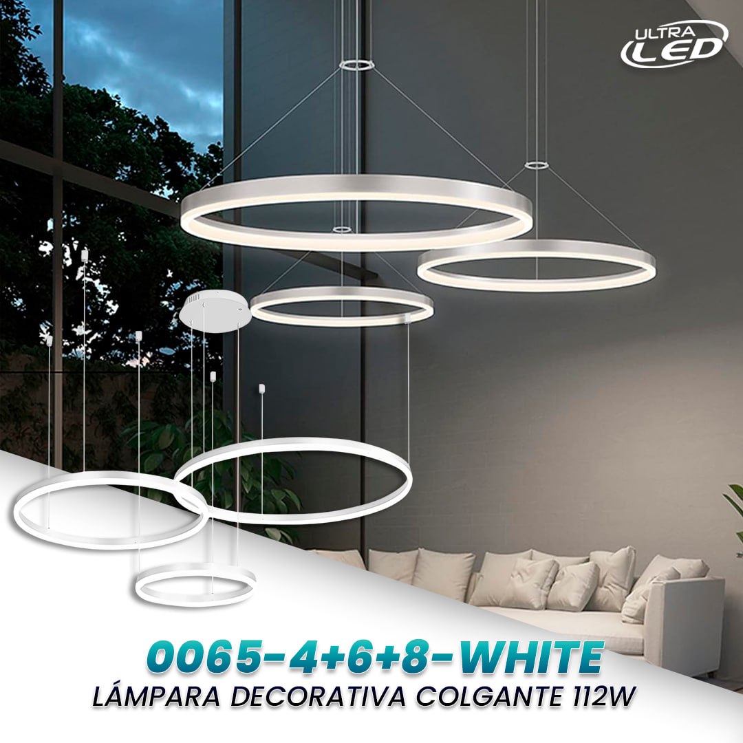 LAMPARA DECORATIVA 112W MODELO 0065-4+6+8 WHITE