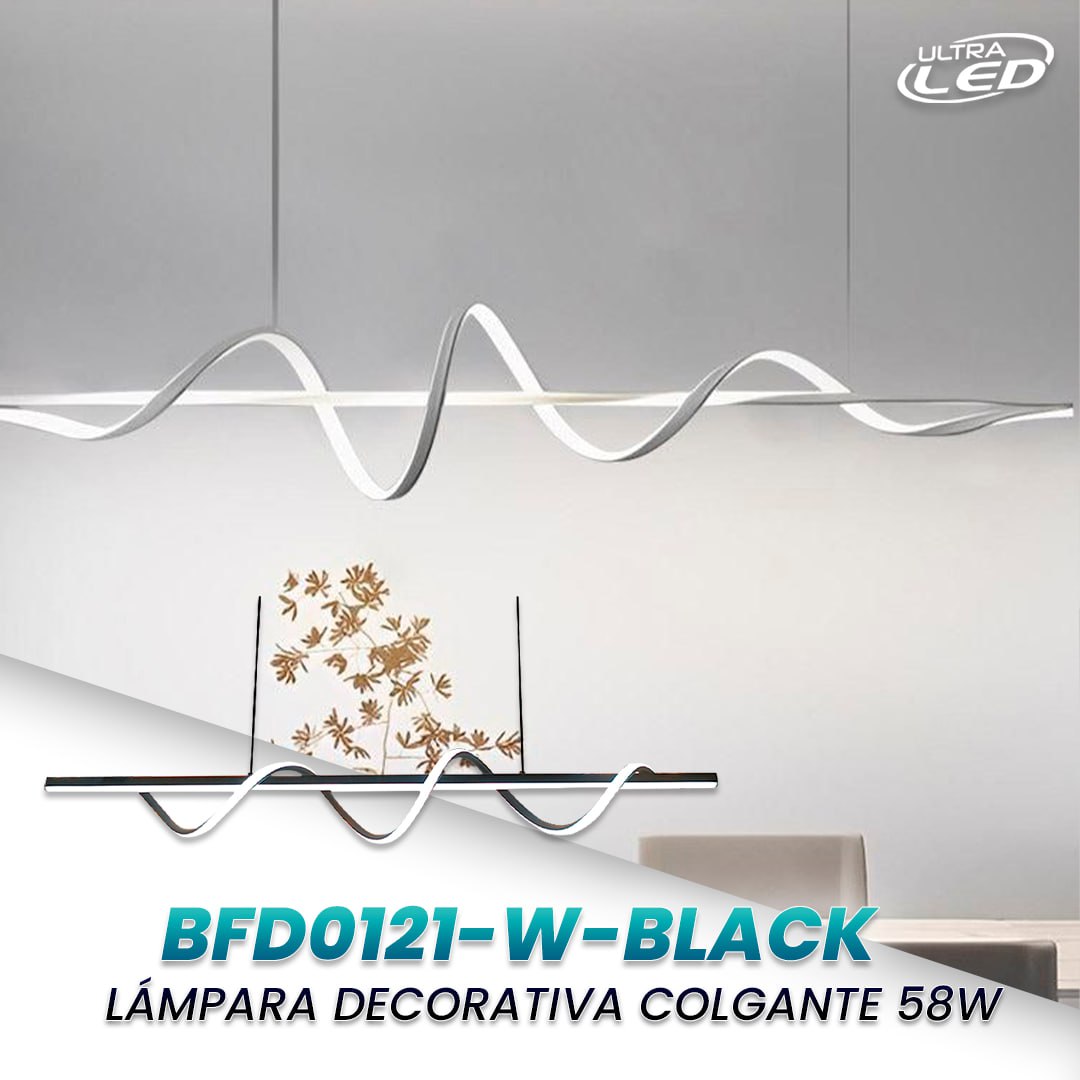 LAMPARA COLGANTE 58W*2 BLACK MODELO BFD0121-W-BLACK