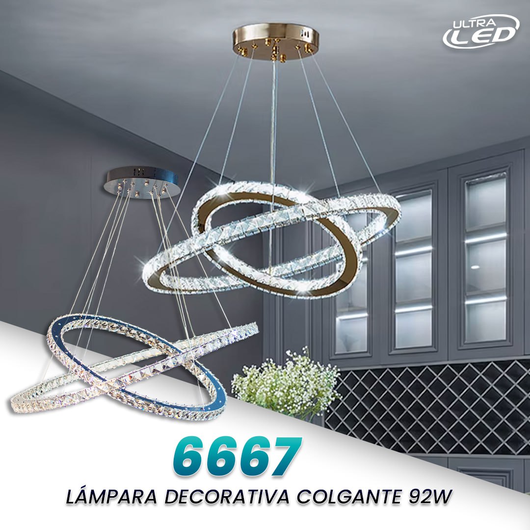 LAMPARA DECORATIVA COLGANTE 92W MODELO 6667