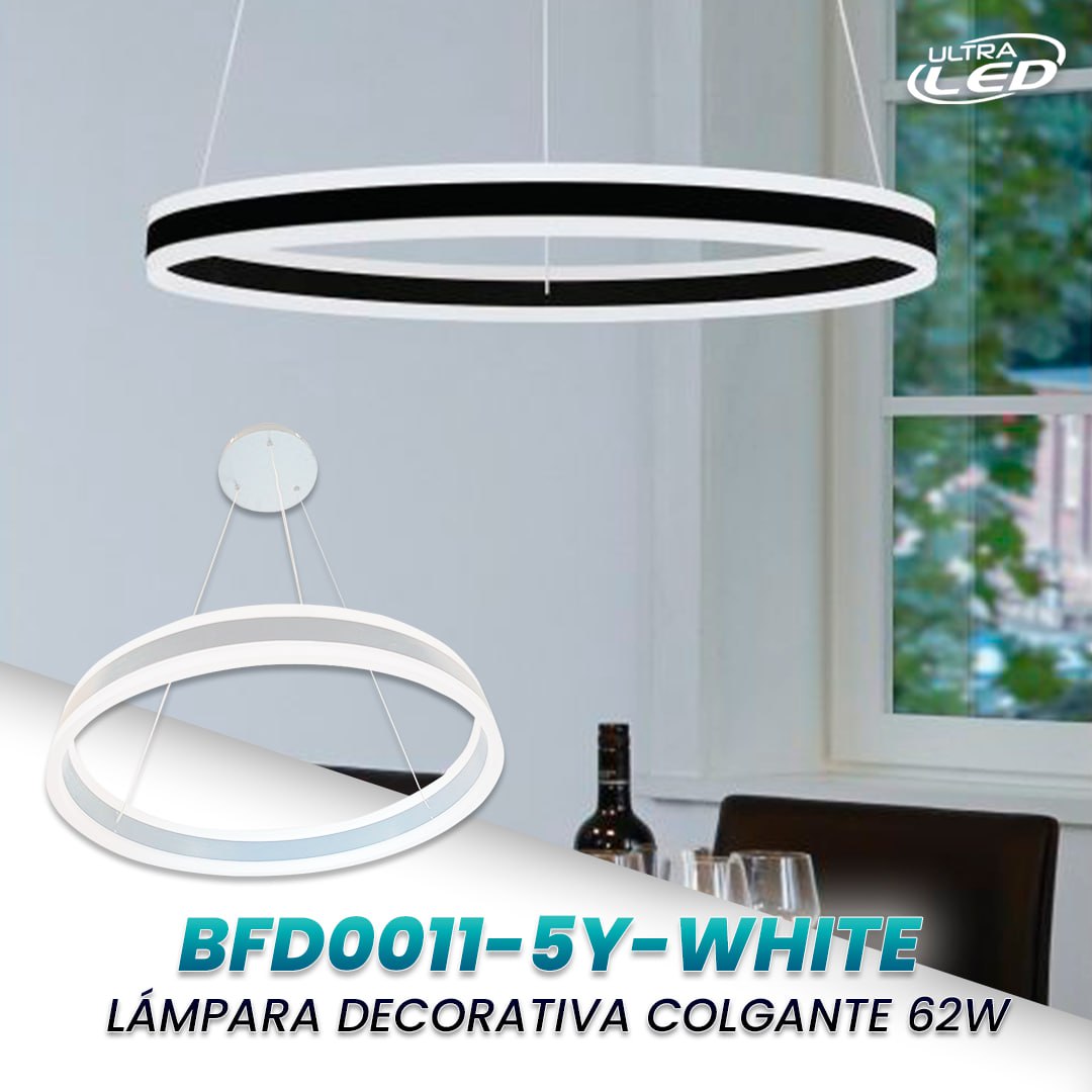 LAMPARA COLGANTE 62W*2 WHITE MODELO BFD0011-5Y-WHITE