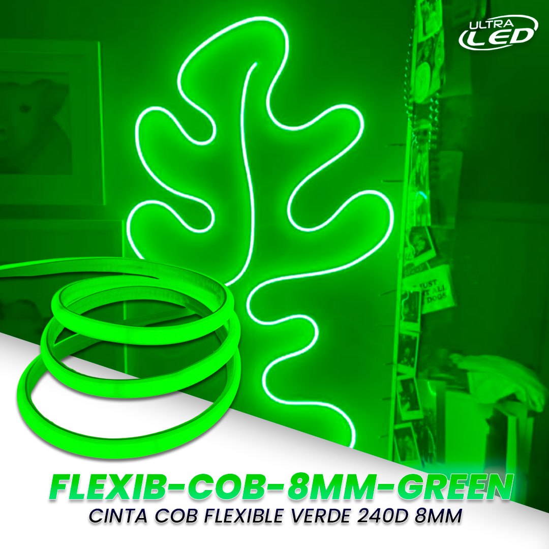 CINTA LED COB FLEXIBLE CALIDA 240D 8MM