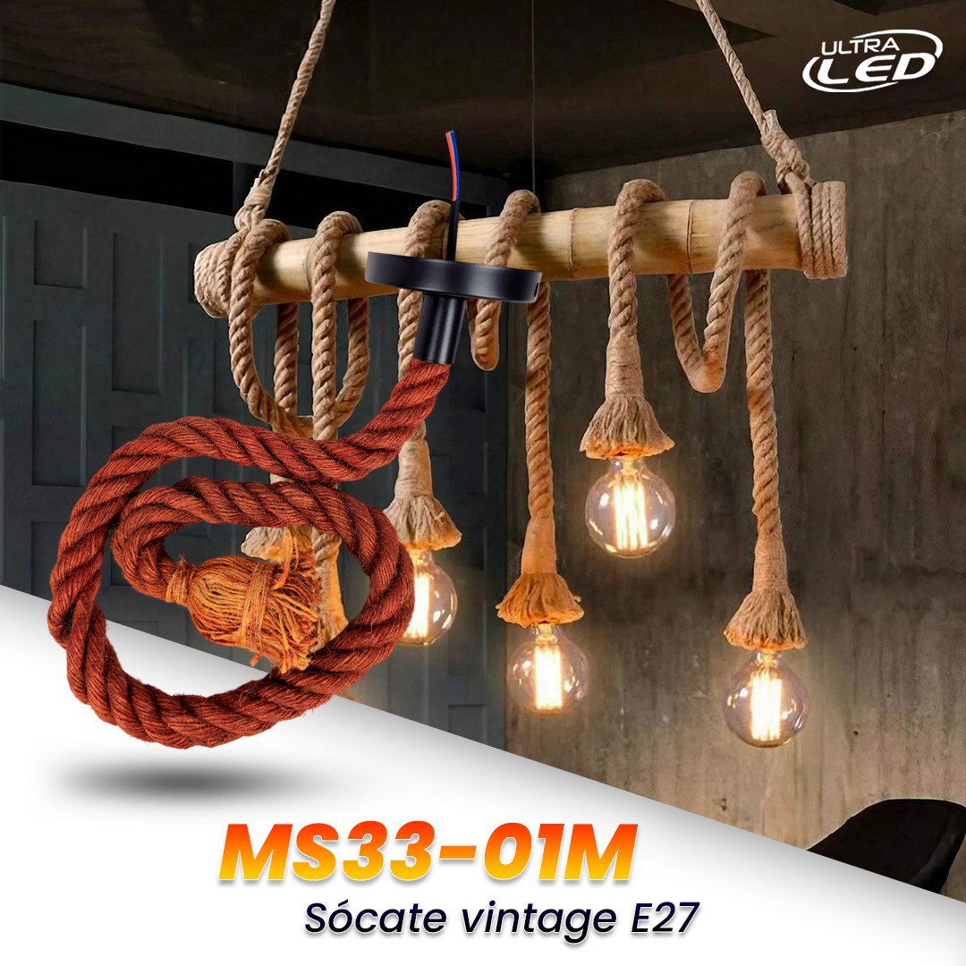 SOCATE VINTAGE MECATE MARRON E27 MODELO MS33-01M