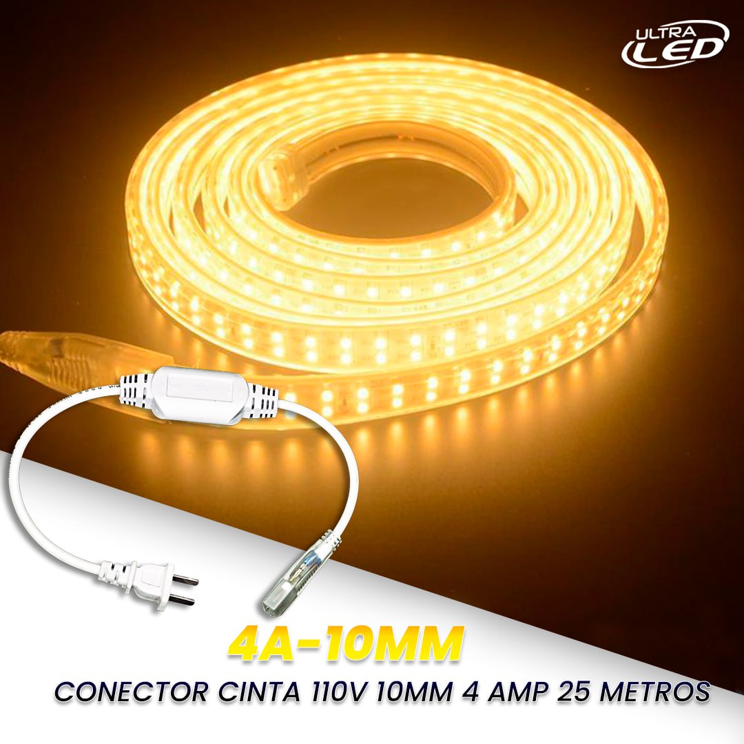 CONECTOR CINTA LED 10MM 4 AMP 25 METROS BJ