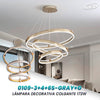 LAMPARA LED COLGANTE 172W MODELO 0109-3+4+6S-GRAY+G