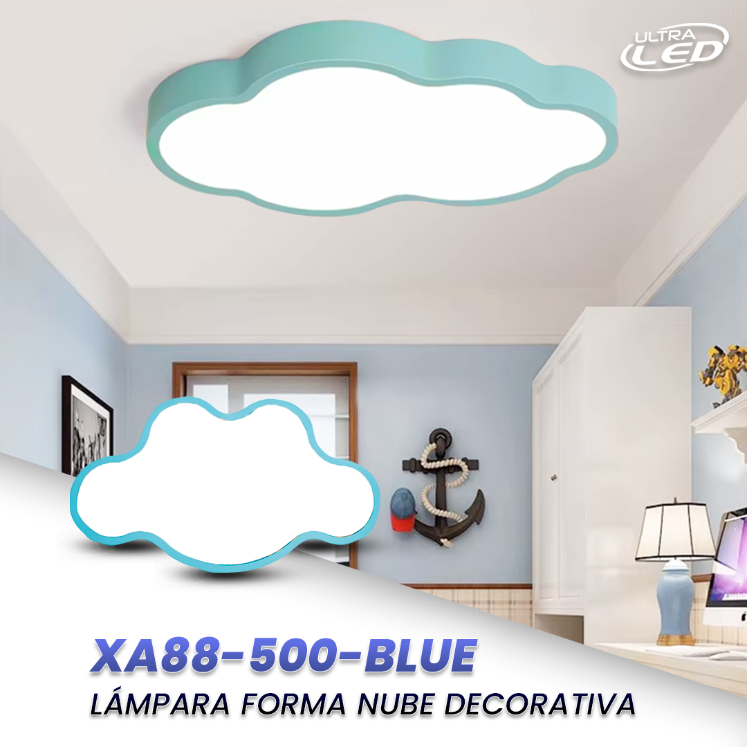 LAMPARA LED DECORATIVA 30W MODELO XA88-500 BORDE AZUL