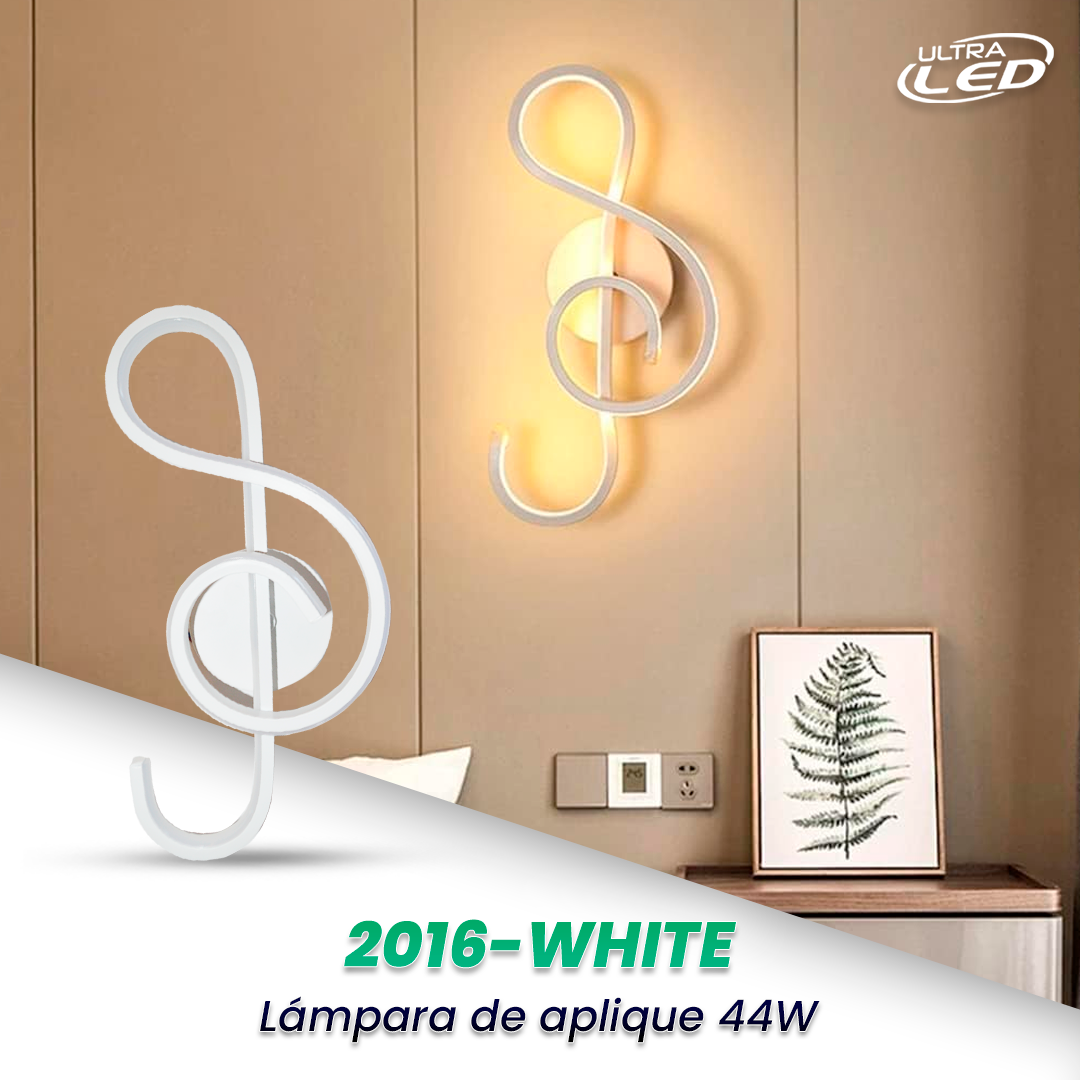 LAMPARA APLIQUE DECORATIVA 44W CARCASA BLANCA MODELO 2016