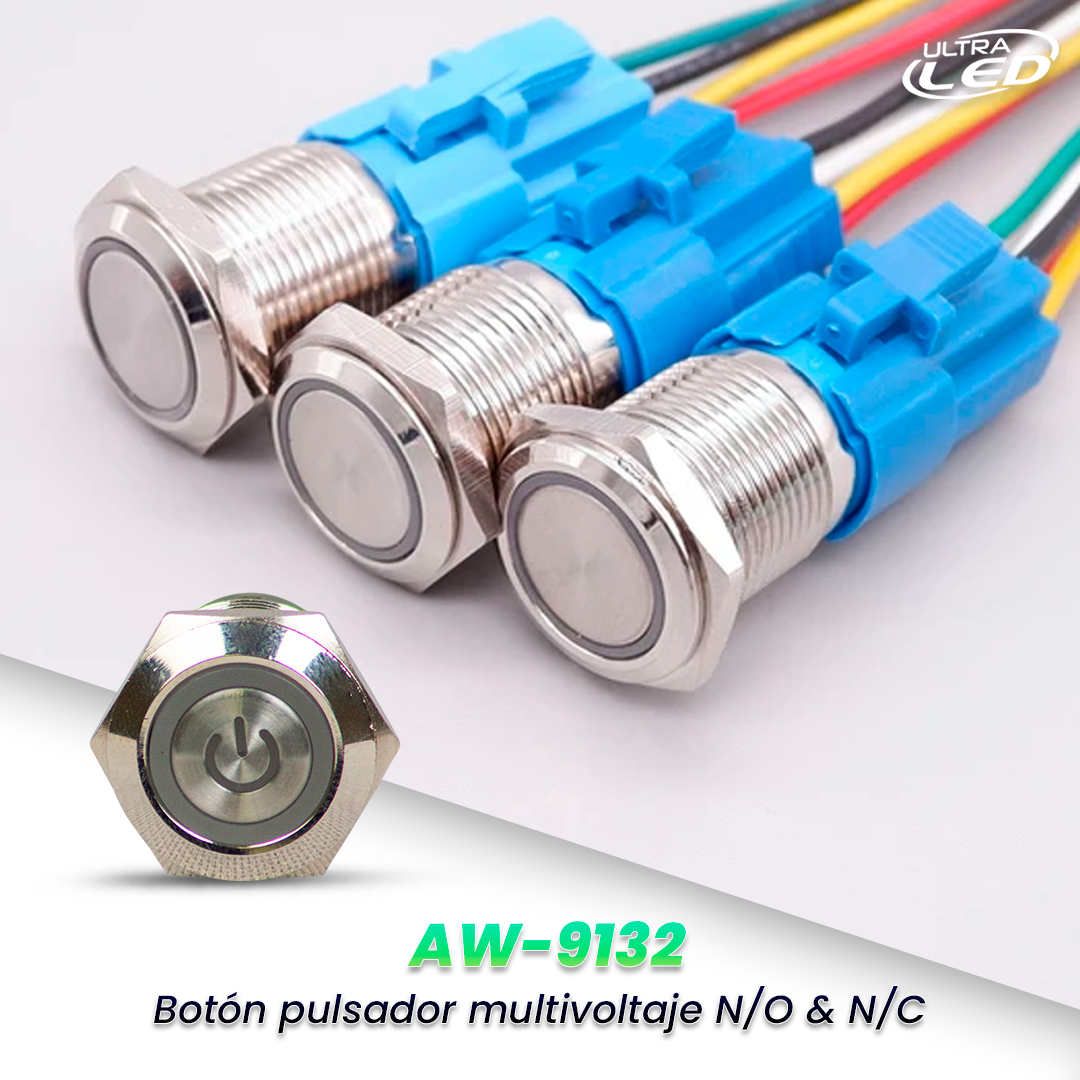 BOTON PULSADOR MULTIVOLTAJE N/O &N/C