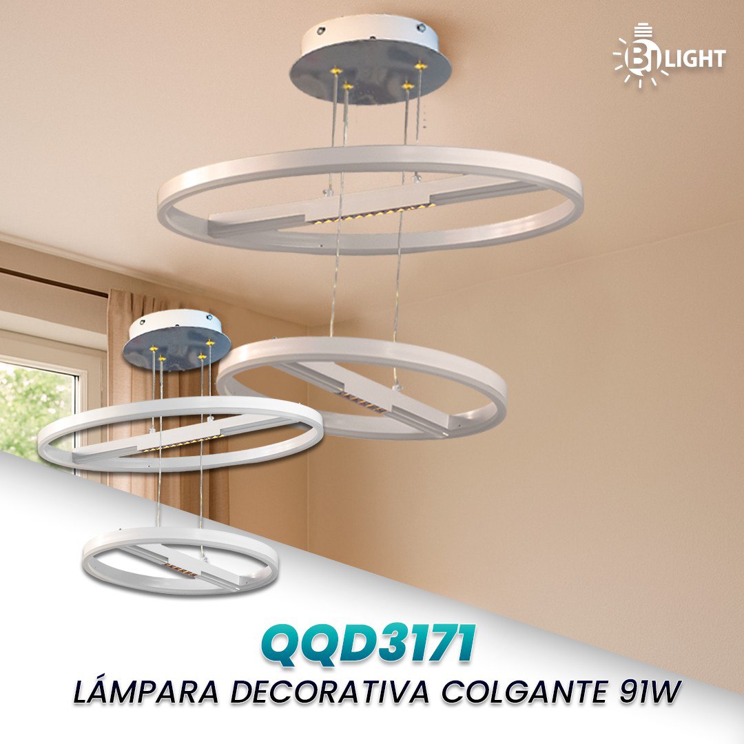 LAMPARA LED DECORATIVA COLGANTE  91W MODELO QQD3171