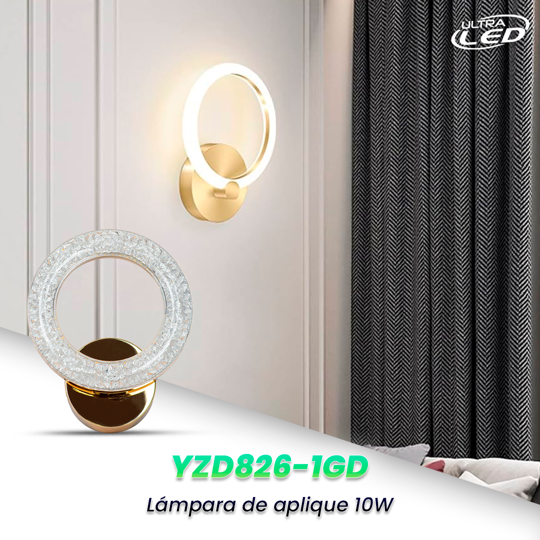 LAMPARA LED APLIQUE 10W MODELO YZD826-1GD