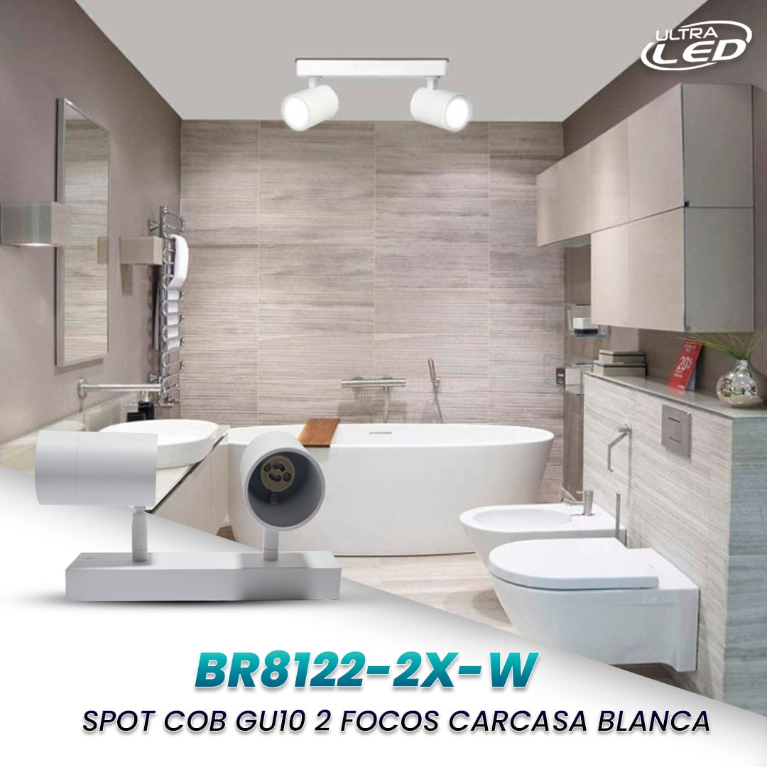 SPOT COB GU10 2X COLOR BLANCO MODELO BR8122-2X-W