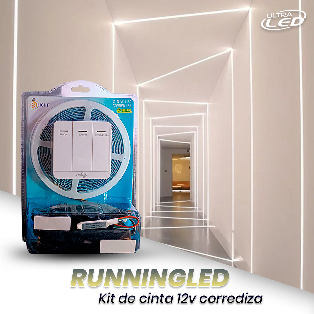 KIT DE CINTA 12V CORREDIZA IP65 8MMX5MTS