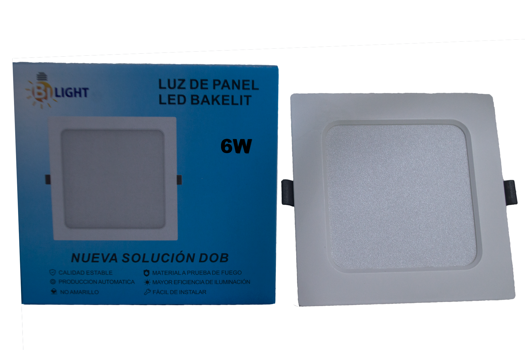 PANEL LED DOB 6W CUADRADO LUZ BLANCA (65000K)  EMPOTRAR