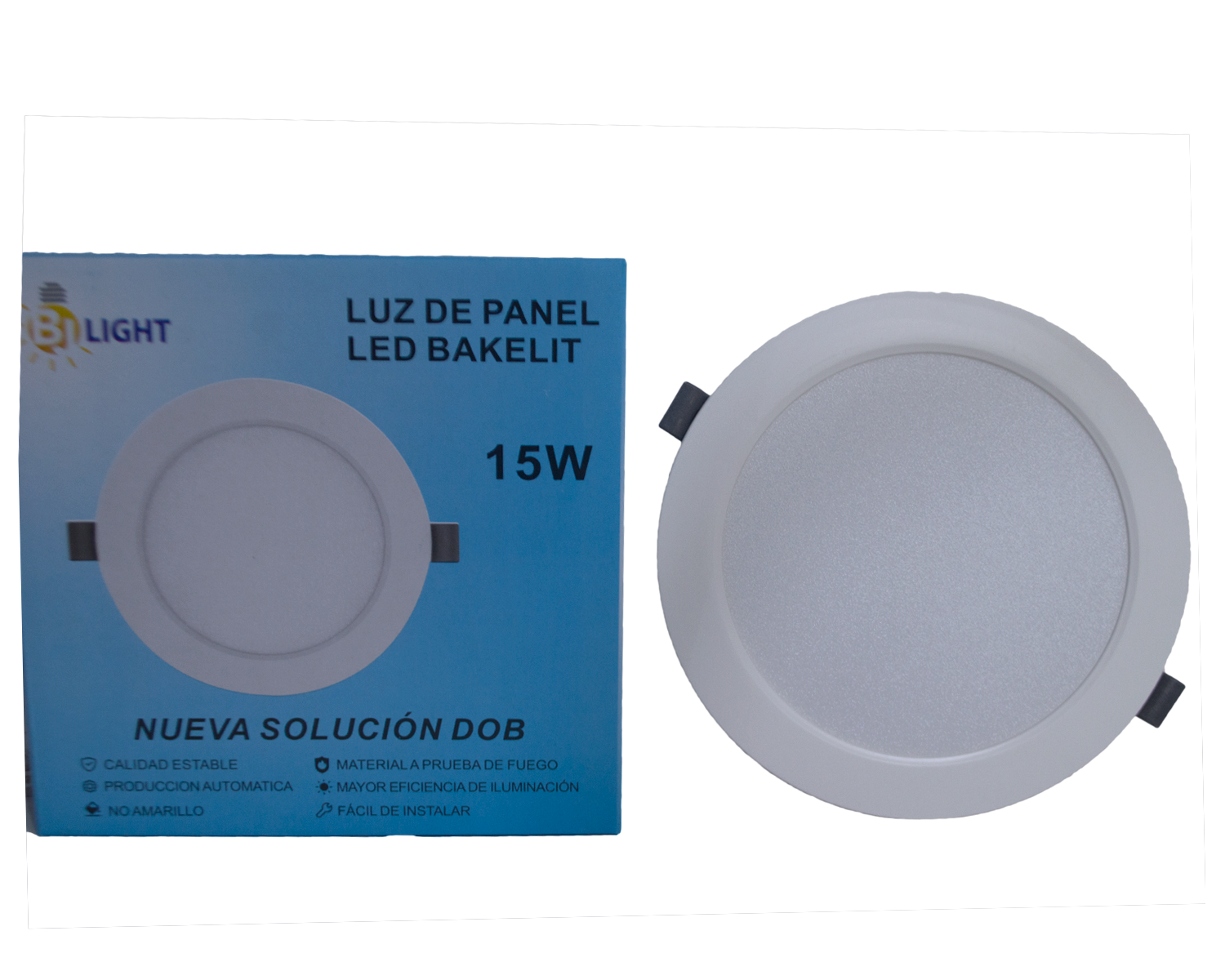 PANEL LED DOB 15W REDONDO  LUZ BLANCA (6500K) EMPOTRAR