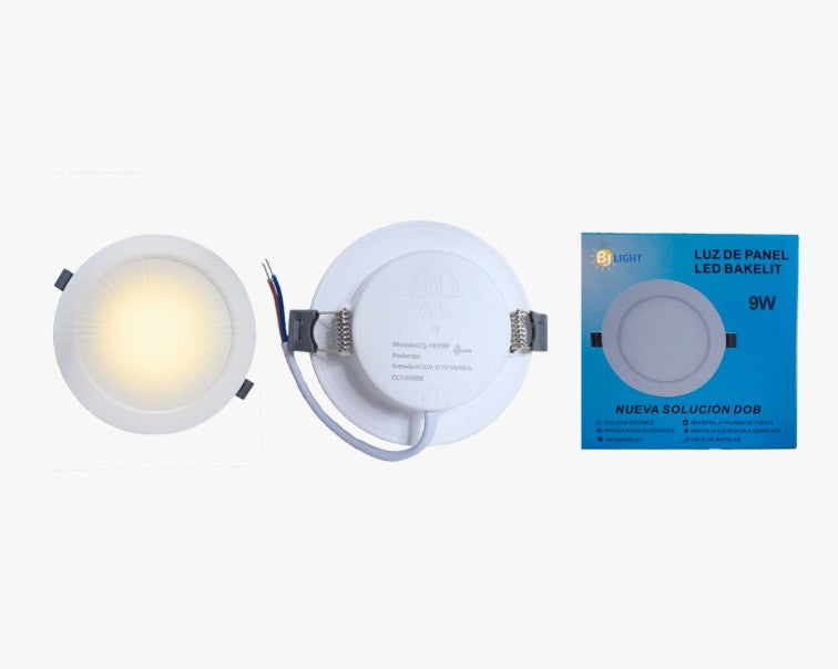 PANEL LED DOB 9W REDONDO LUZ CÁLIDA (3000K) EMPOTRAR